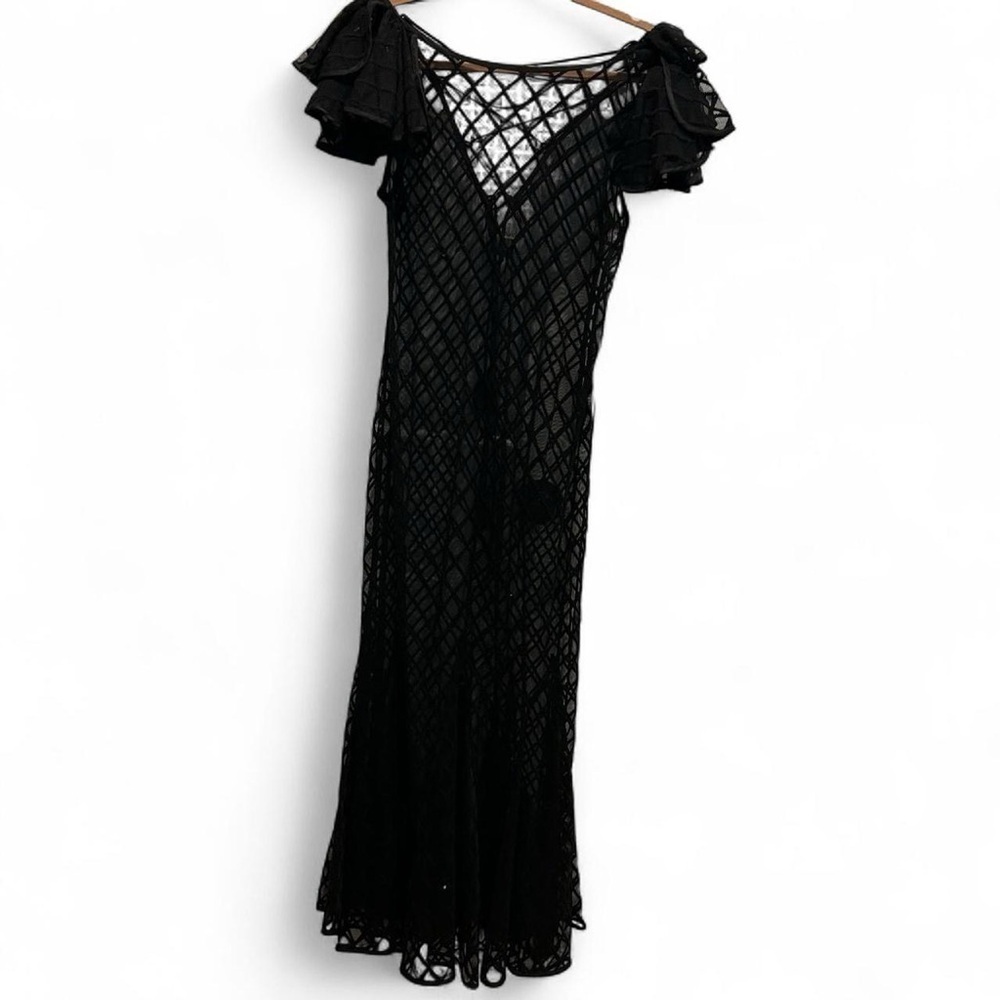 Free People Graphic Goddess Embroidered Maxi Slip Dress | Black | Sz S/M - Picture 4 of 12